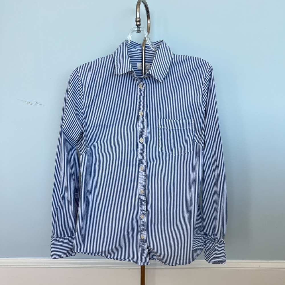 Ladies J Crew Classic Stripe Shirt